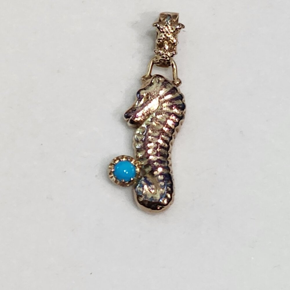Tagliamonte Gold Seahorse with Turquoise Accent from the "Sea Life Collection"